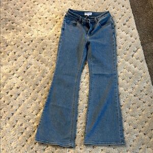 Risen Flare Wide Leg Denim Jeans